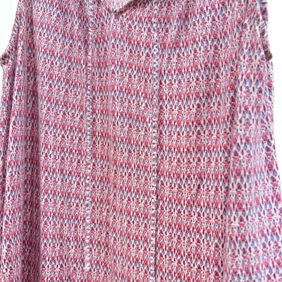 Lila Rose Women's Sleeveless Blouse Colorful Crinkle V-Neck Top Size 1X - Picture 5 of 8